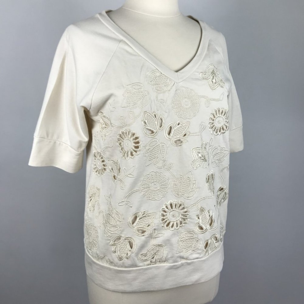 Anthropologie Saturday Sunday Posies Embroidered